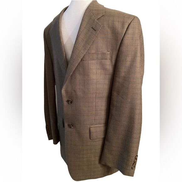 Ralph Lauren Pure New Wool Mens Sport Jacket Canada Brown Tartan Place Size 39R - Picture 4 of 12